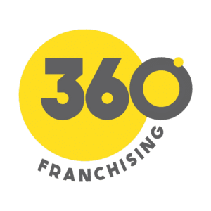 Logotipo da 360 Franchising, especializada em formatação e expansão de negócios, disponível na Planet Franchise.